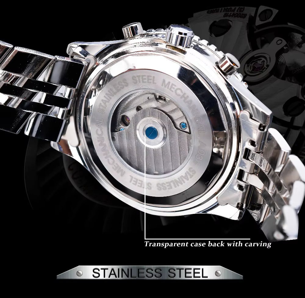 JARAGAR 034 montre à grand cadran pour hommes pilote militaire Date mois affaires multifonction automatique mécanique Tourbillon montre-bracelet