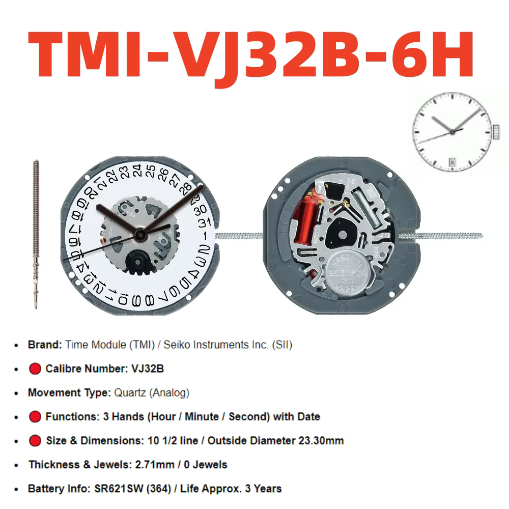 Mouvement TMI VJ32B, nouveau