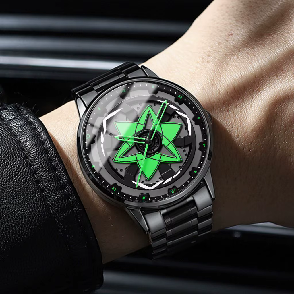 Kaléidoscope Sharingan cadran rotatif montre 3D japonais Anime