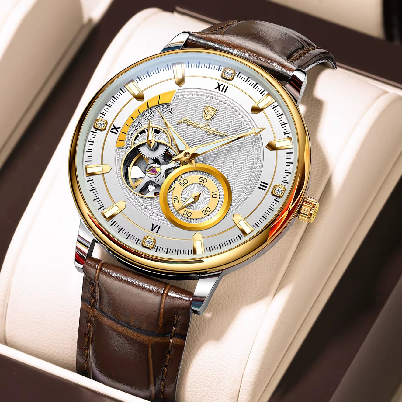 Montre automatique mécanique originale POEDAGAR pour homme