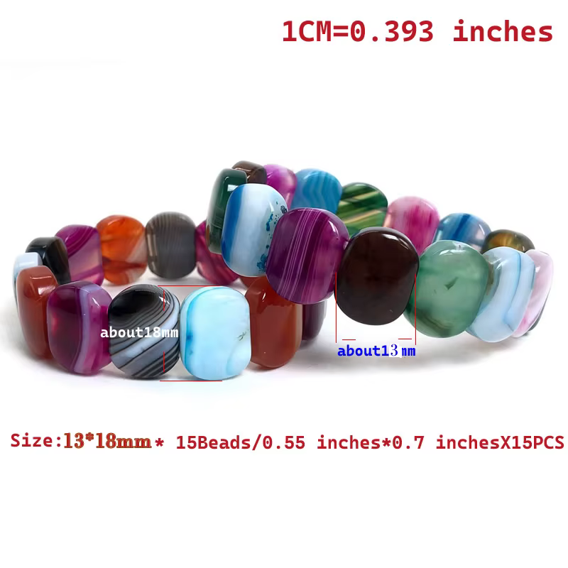 Nouveau Bracelet élastique en pierre de cristal d'agate naturelle 13x18mm pour hommes et femmes, breloque de fête sur la plage, bijoux à la mode pour cadeau de fête