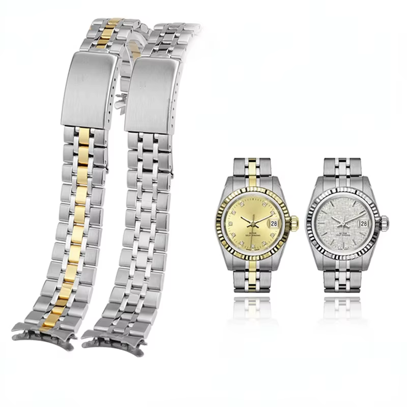 Bracelet de montre en métal à extrémité incurvée