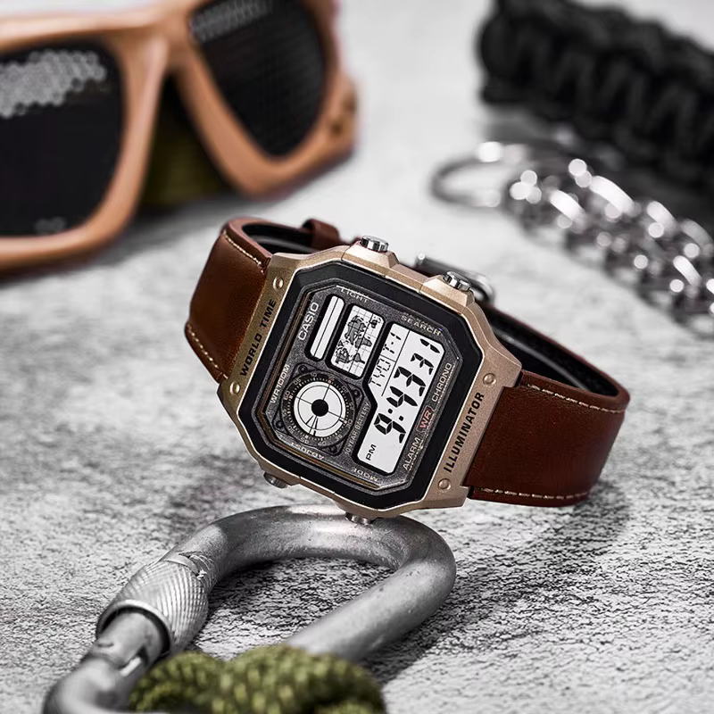 Montre électrique rétro durable Casio AE-1200WHL-5A