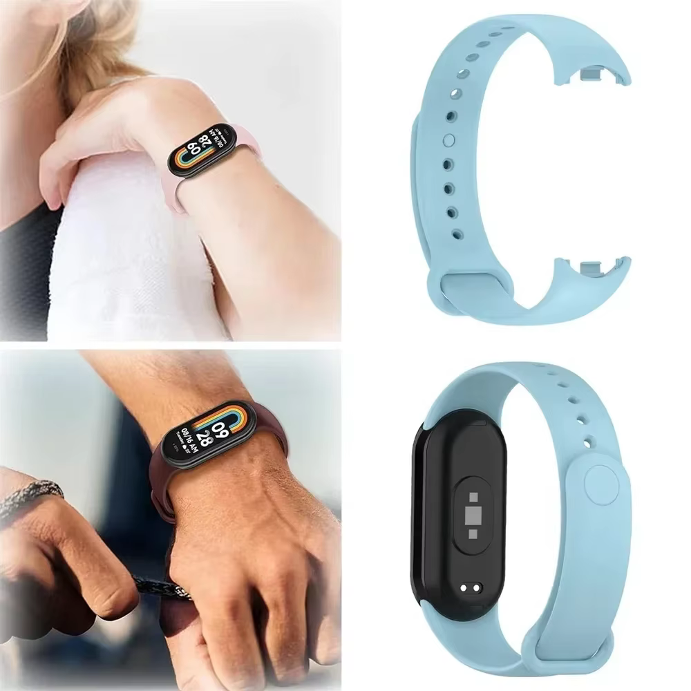 Bracelets de montre de Sport pour Xiaomi Mi band 8-9 NFC remplacement miband9/8 Bracelet en silicone