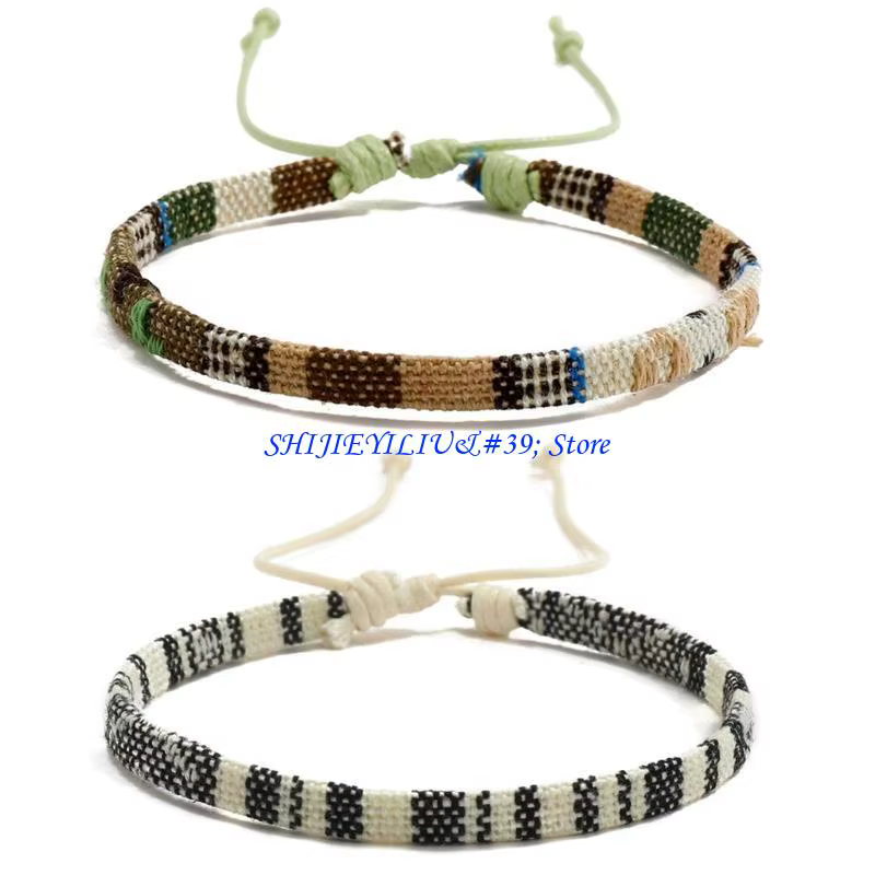 E21F Bracelets tissés polyvalents Chaîne tressée pour les dates d'usure quotidienne
