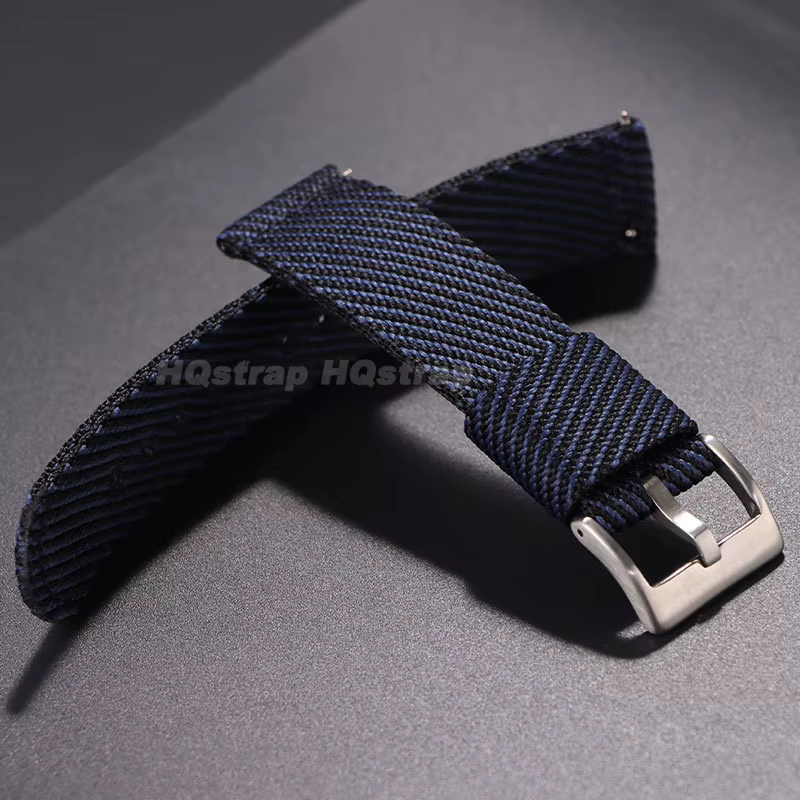 Bracelet de montre en nylon tissé rayé 20mm 22mm à libération rapide