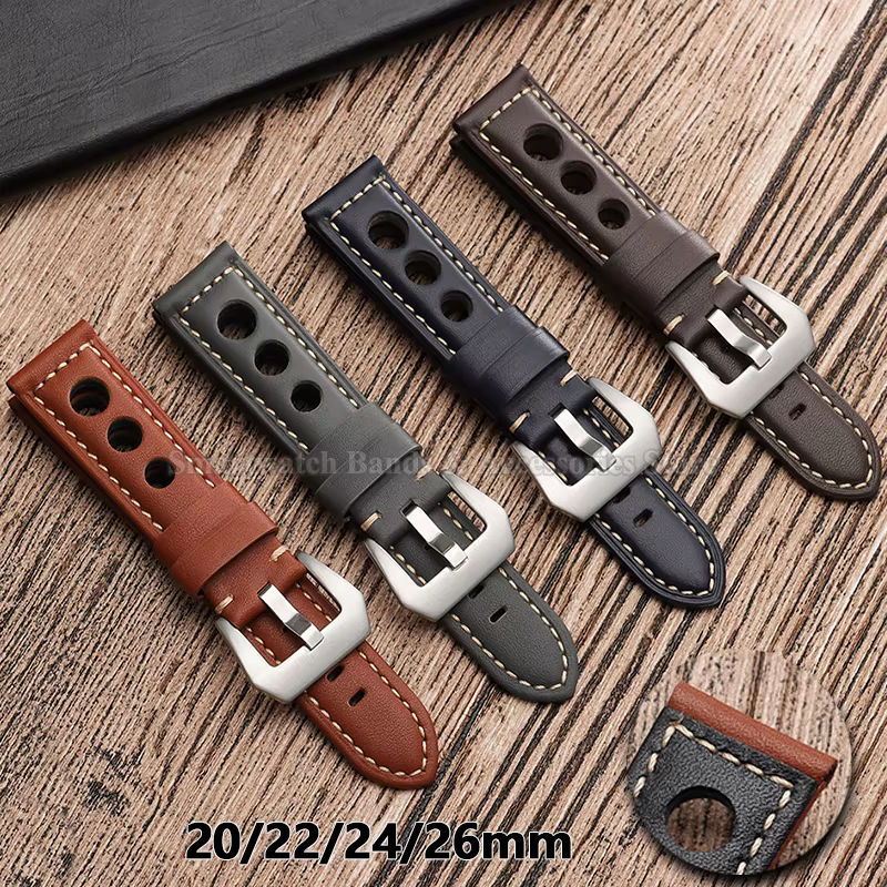 Bracelet de montre en cuir Vintage pour Panerai