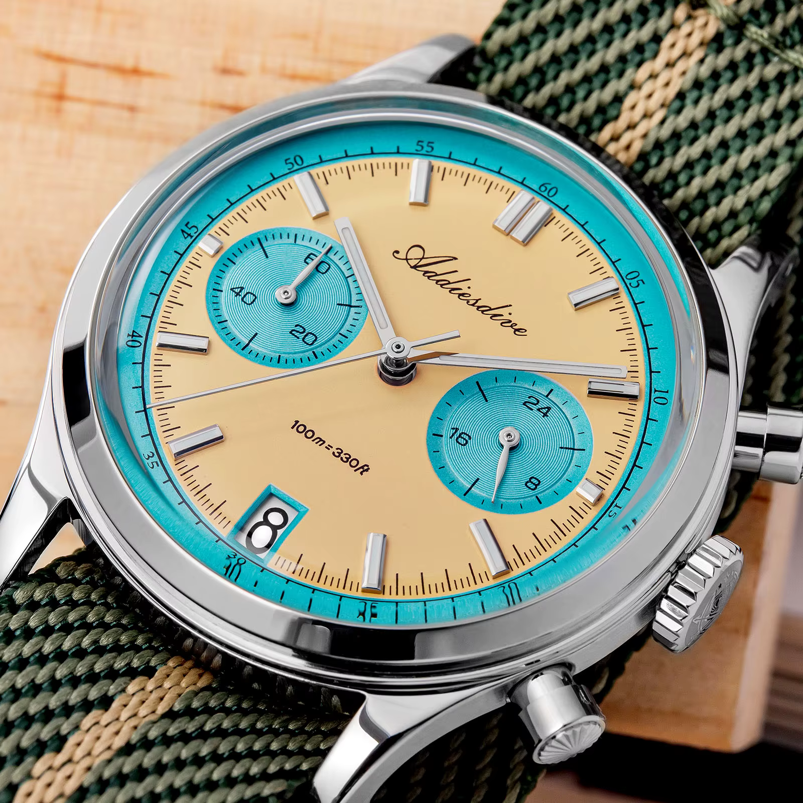 ADDIESDIVE offre spéciale AD2095 montres pour hommes multifonction chronographe 38mm AR revêtement