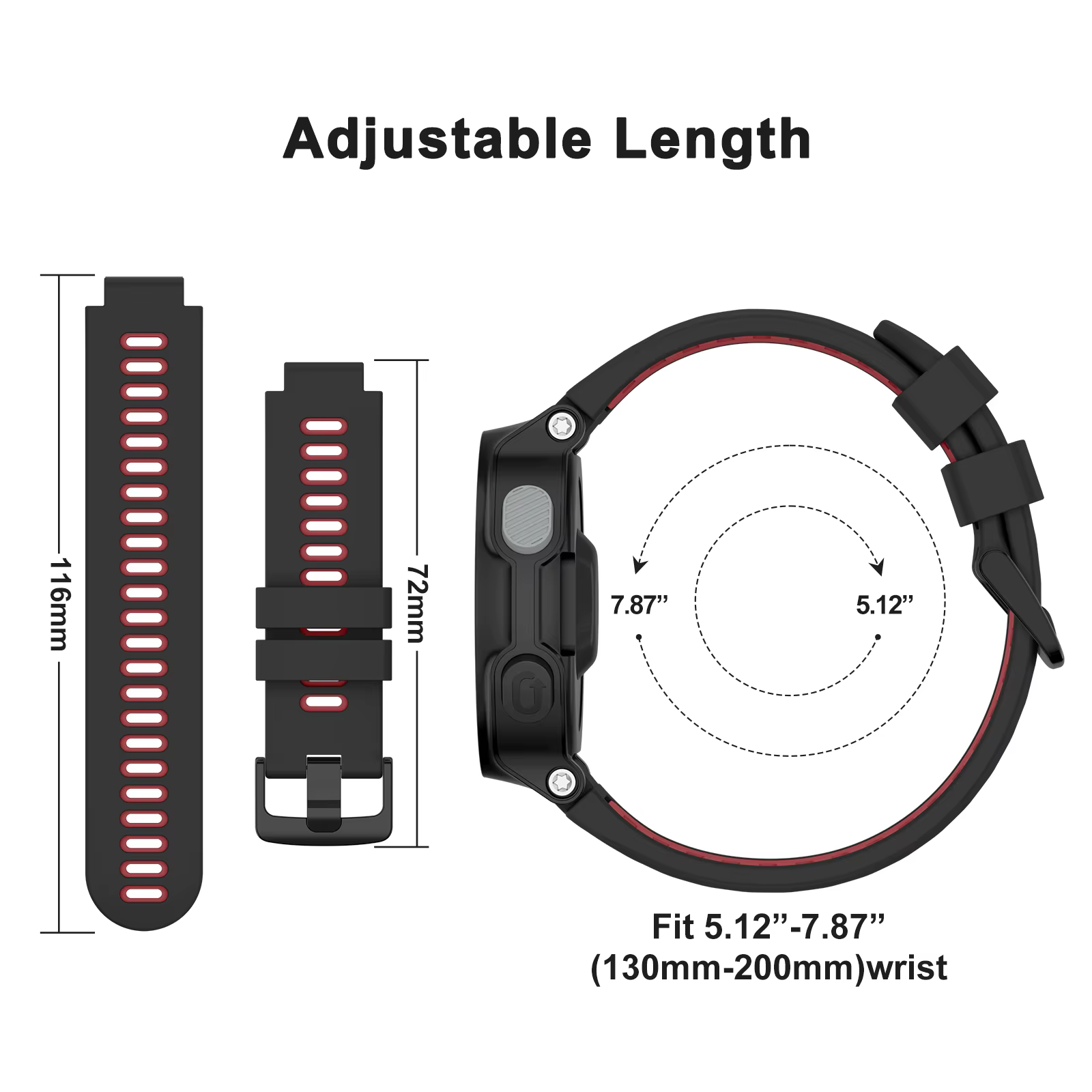 Bracelet de montre en Silicone pour Garmin Forerunner 735XT