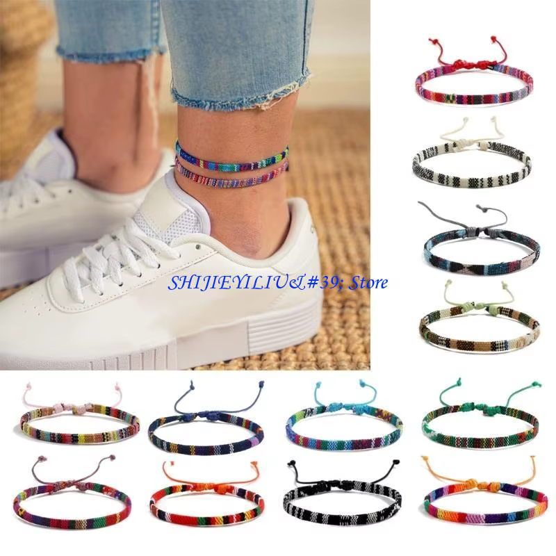 E21F Bracelets tissés polyvalents Chaîne tressée pour les dates d'usure quotidienne
