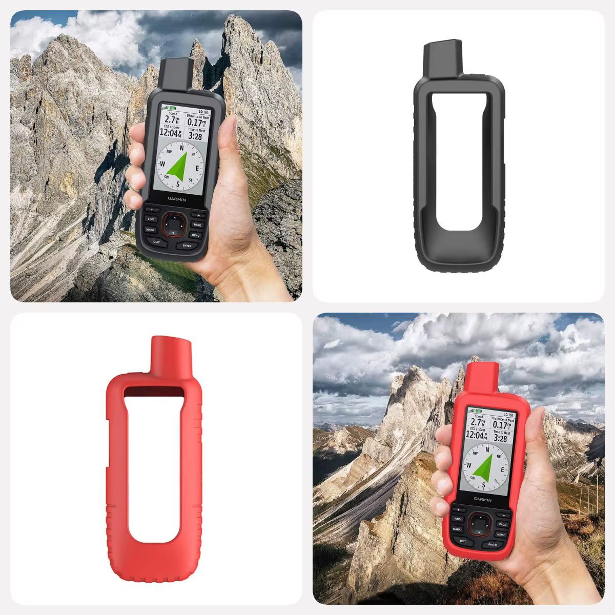 Lanière rétractable + Film d'écran + coque en silicone pour Garmin GPSMAP 67 67i 66i 66s 66st 66sr 67sr 67s