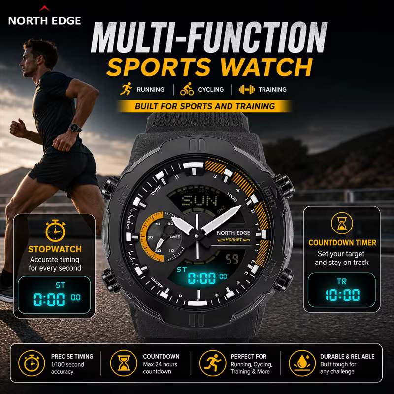 Montre numérique NORTH EDGE 2026 HORNET pour homme