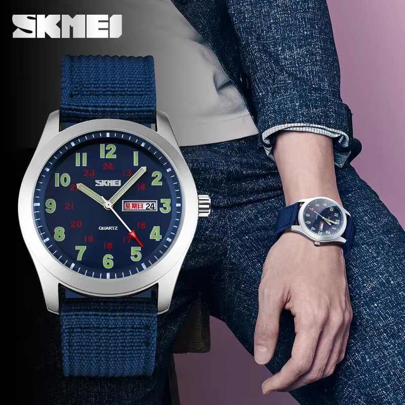 SKMEI 9112 montres pointeur lumineux étanche homme montre-bracelet Date calendrier horloge Reloj Hombre luxe hommes Sport Quartz