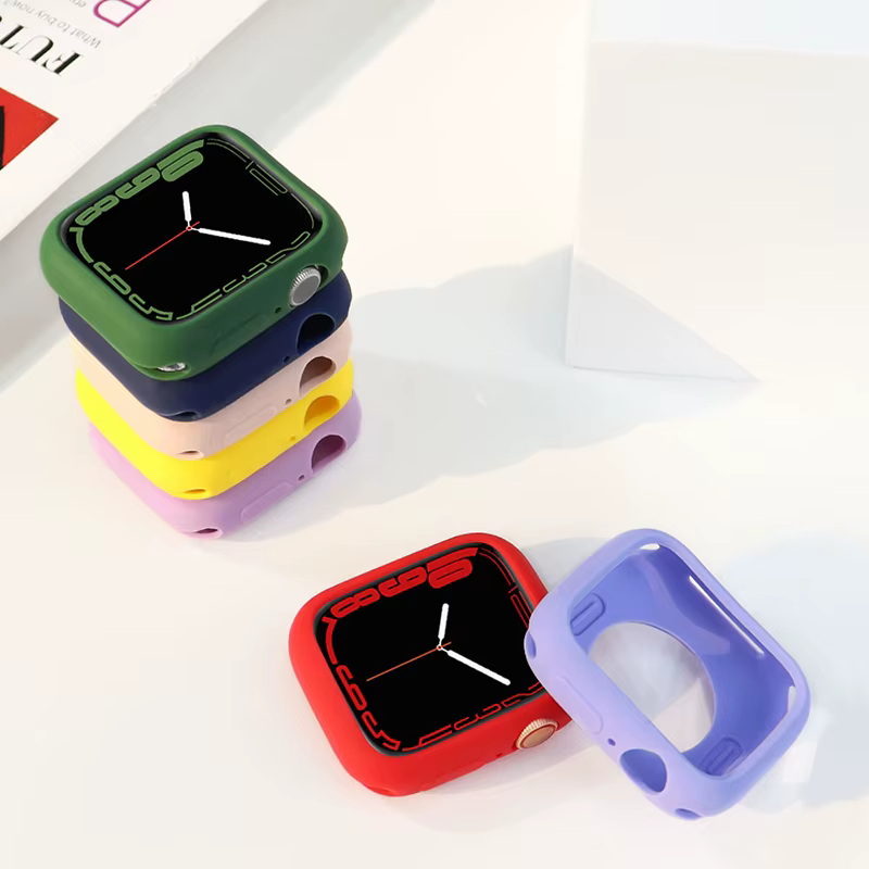 Soft Silicone Case for Apple Watch 11-10 46mm 42/40/44/41/45mm Bumper protector Cover iwatch Series 9 8 7 6 5 4 SE 3 Accessories