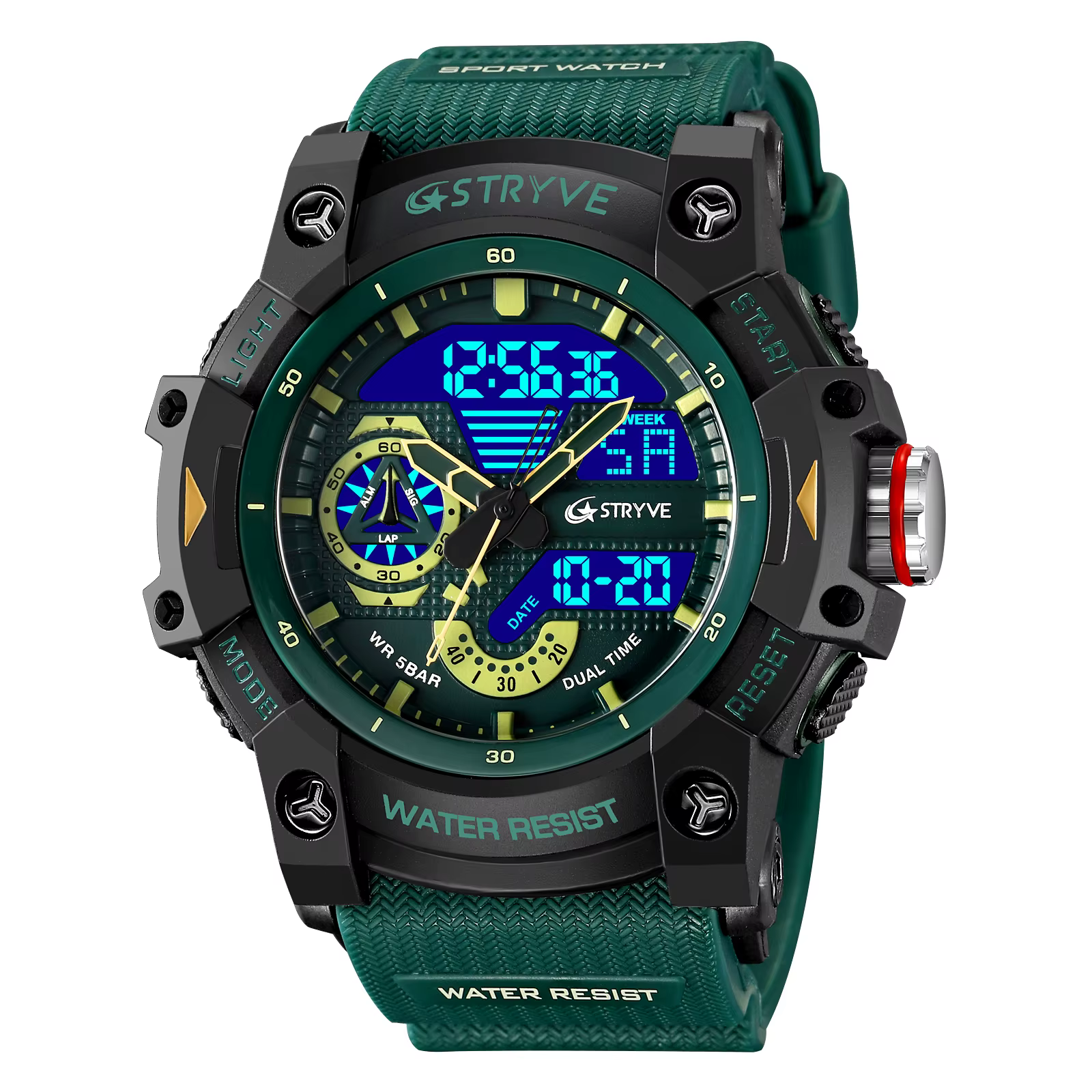 STRYVE marque 8029 Sport montres étanche livraison directe montre chronomètre réveil jeune mode