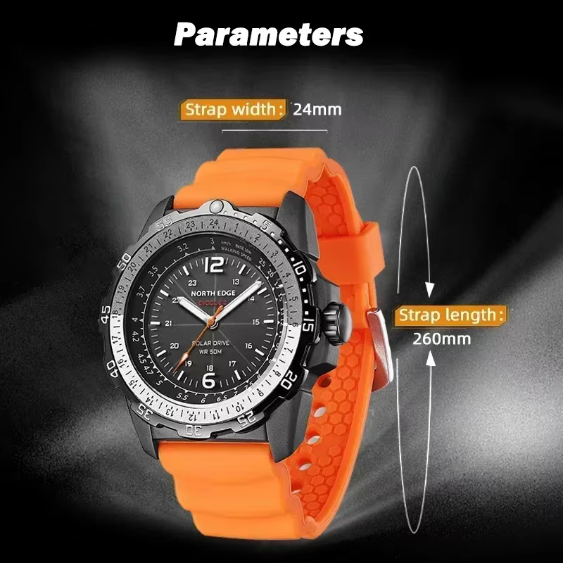 NORTH EDGE EVOQUE 2 Montre numérique à énergie solaire pour hommes