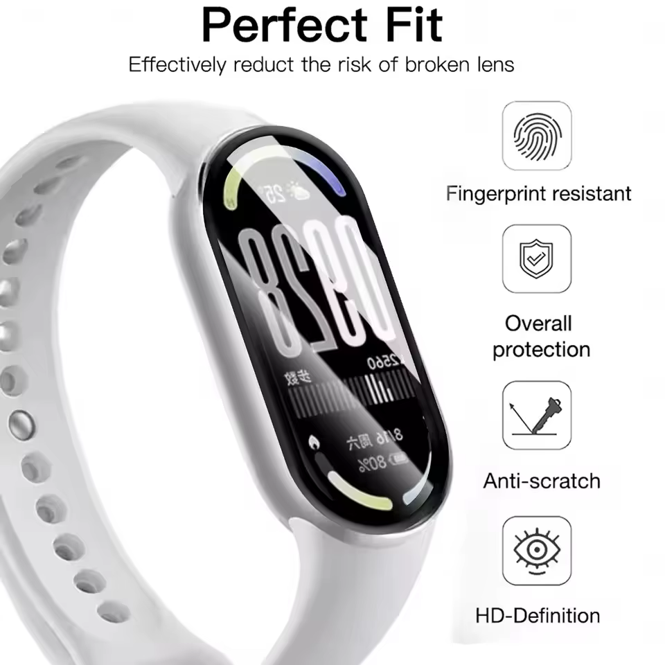 1-5 pièces pour Xiaomi Miband 10 protecteurs d'écran 9D courbé couverture complète anti-rayures Films de protection