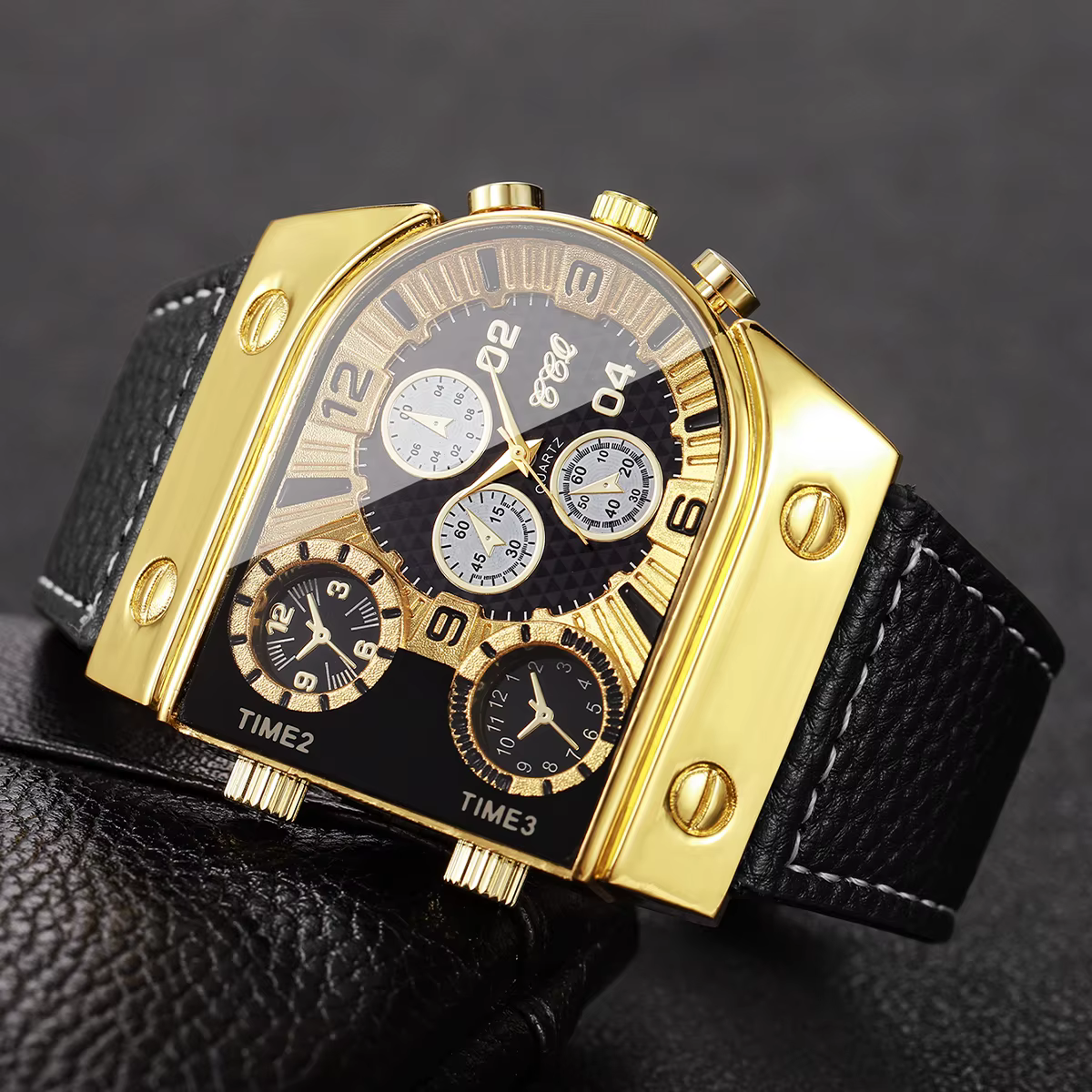 Montres de luxe carrées surdimensionnées pour hommes