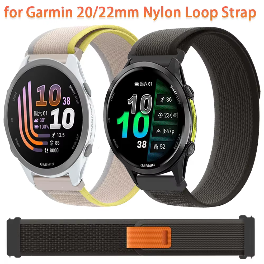 Bracelet en nylon Trail de 20 mm et 22 mm pour Garmin Forerunner 170 70 570 970 965 265 165 55, bracelet Garmin Venu 2 3 4 45 mm Active 6 5