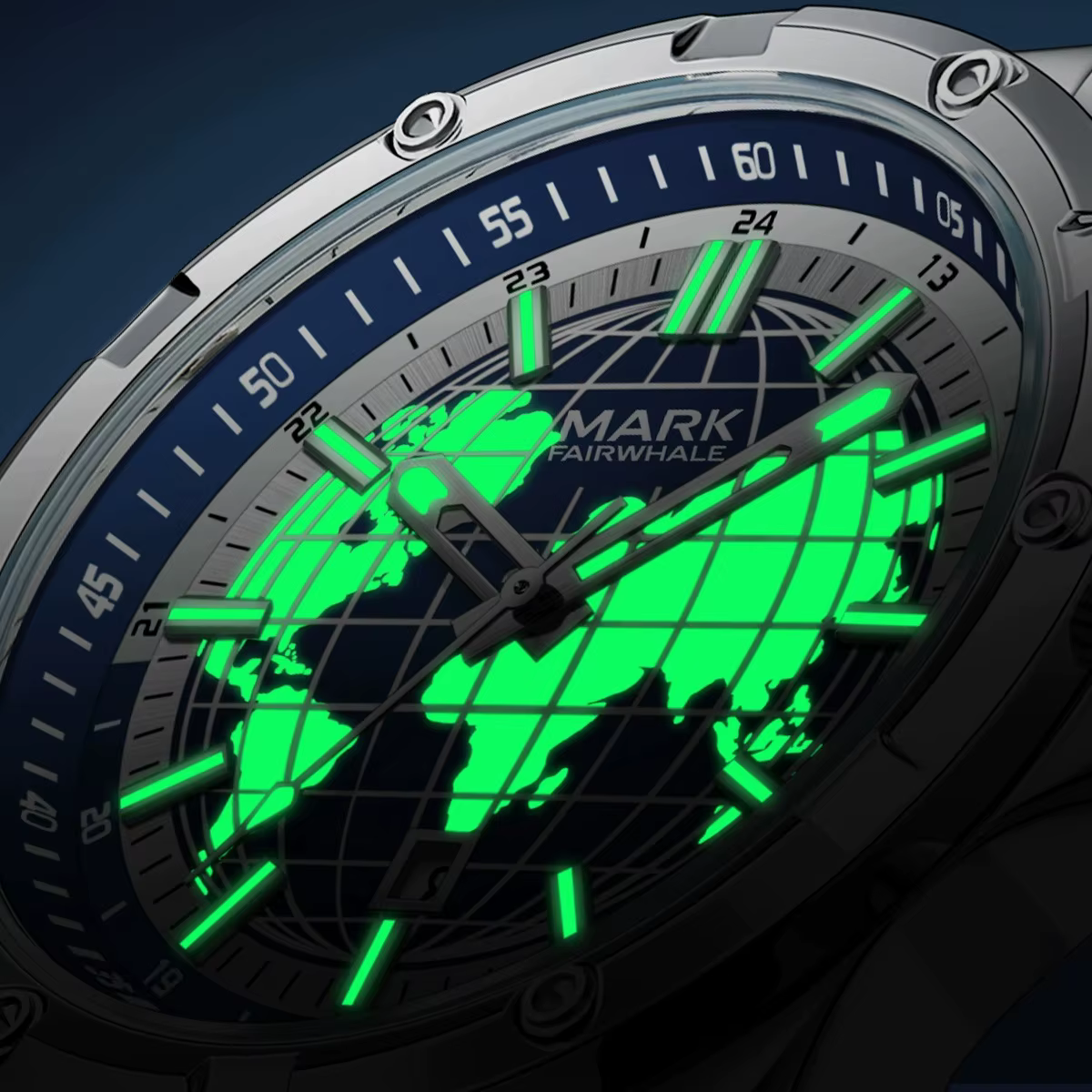 Mark Fairwhale 5130 marque de mode montre à Quartz pour hommes cadran lumineux créatif étanche bracelet en acier inoxydable montres pour homme