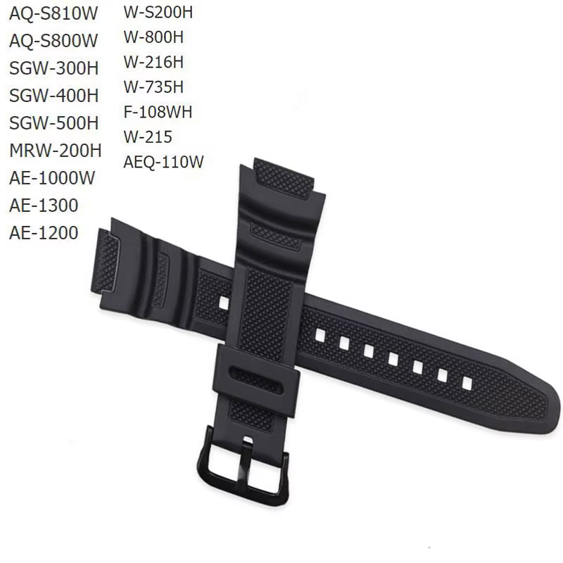 Bracelets en caoutchouc pour Bracelet de montre casio AQ-S810W S800W AE-1000W SGW-300H 400 500 W-735H