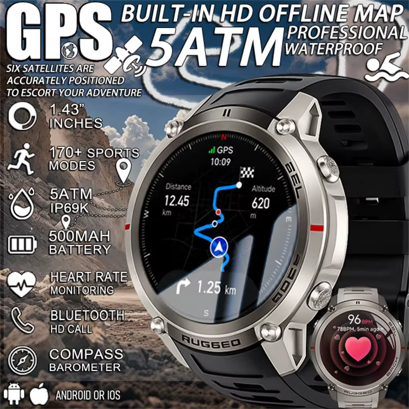Nouvelle montre connectée militaire 2026 avec GPS six étoiles