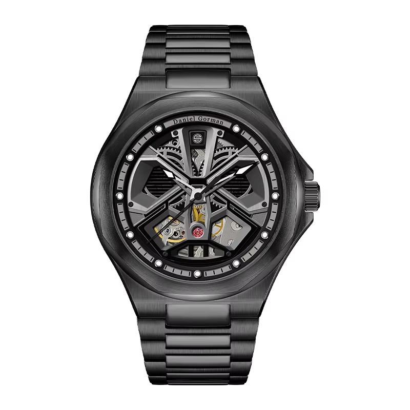 DG Montre automatique de luxe colorée entièrement ajourée