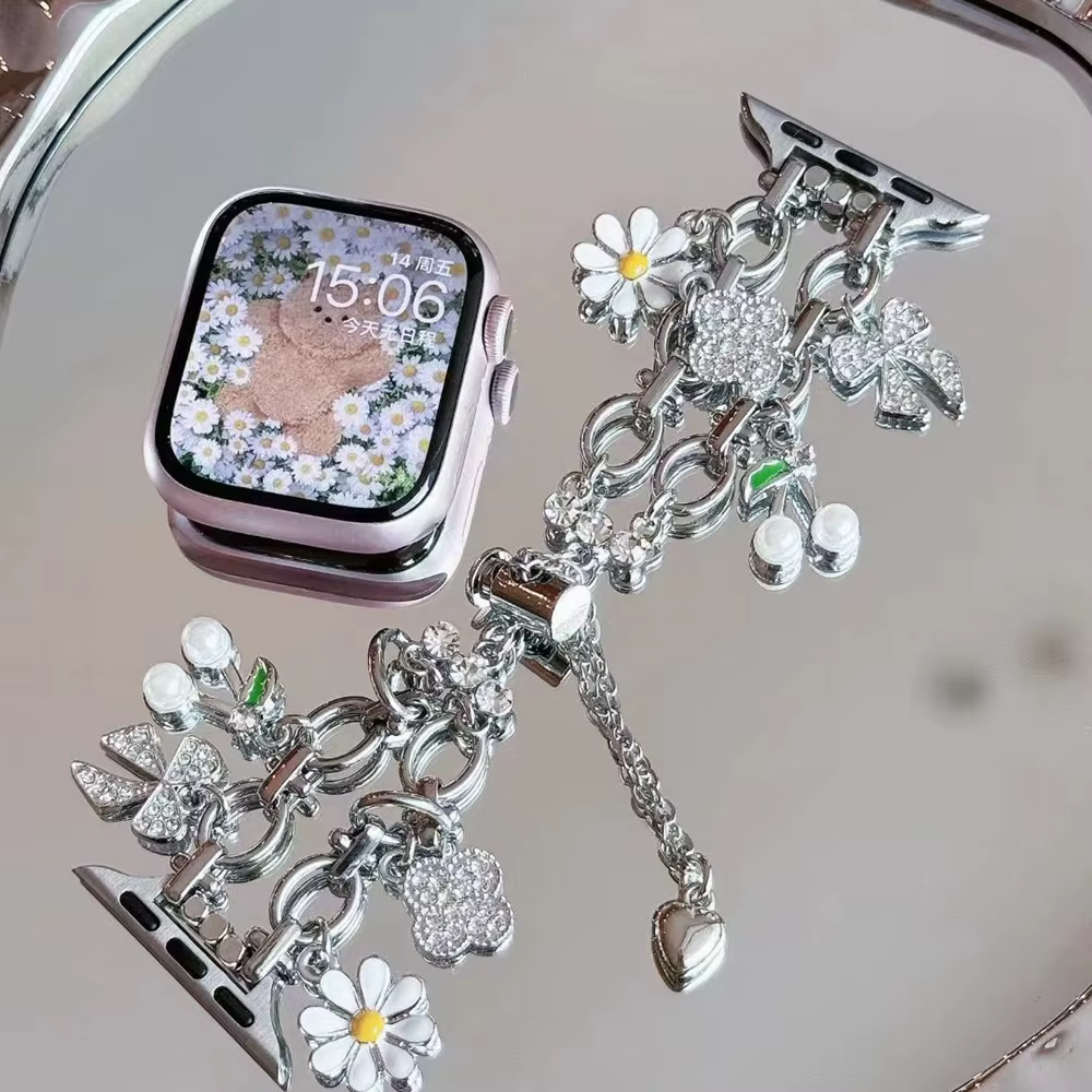 Bracelet élégant en acier inoxydable réglable pour Apple Watch Series 11/8/7/6/10/9 40mm 41mm 38mm 42mm 44mm 45mm 46mm