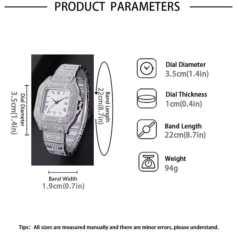 Montres de luxe en diamant pour hommes et femmes
