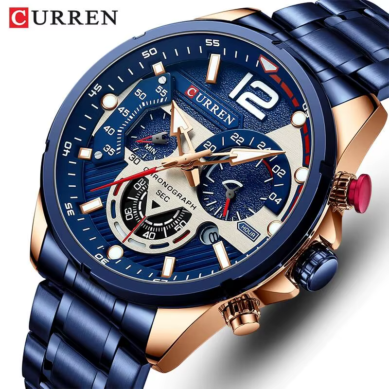 Nouvelles montres pour hommes haut de gamme marque CURREN Quartz montre