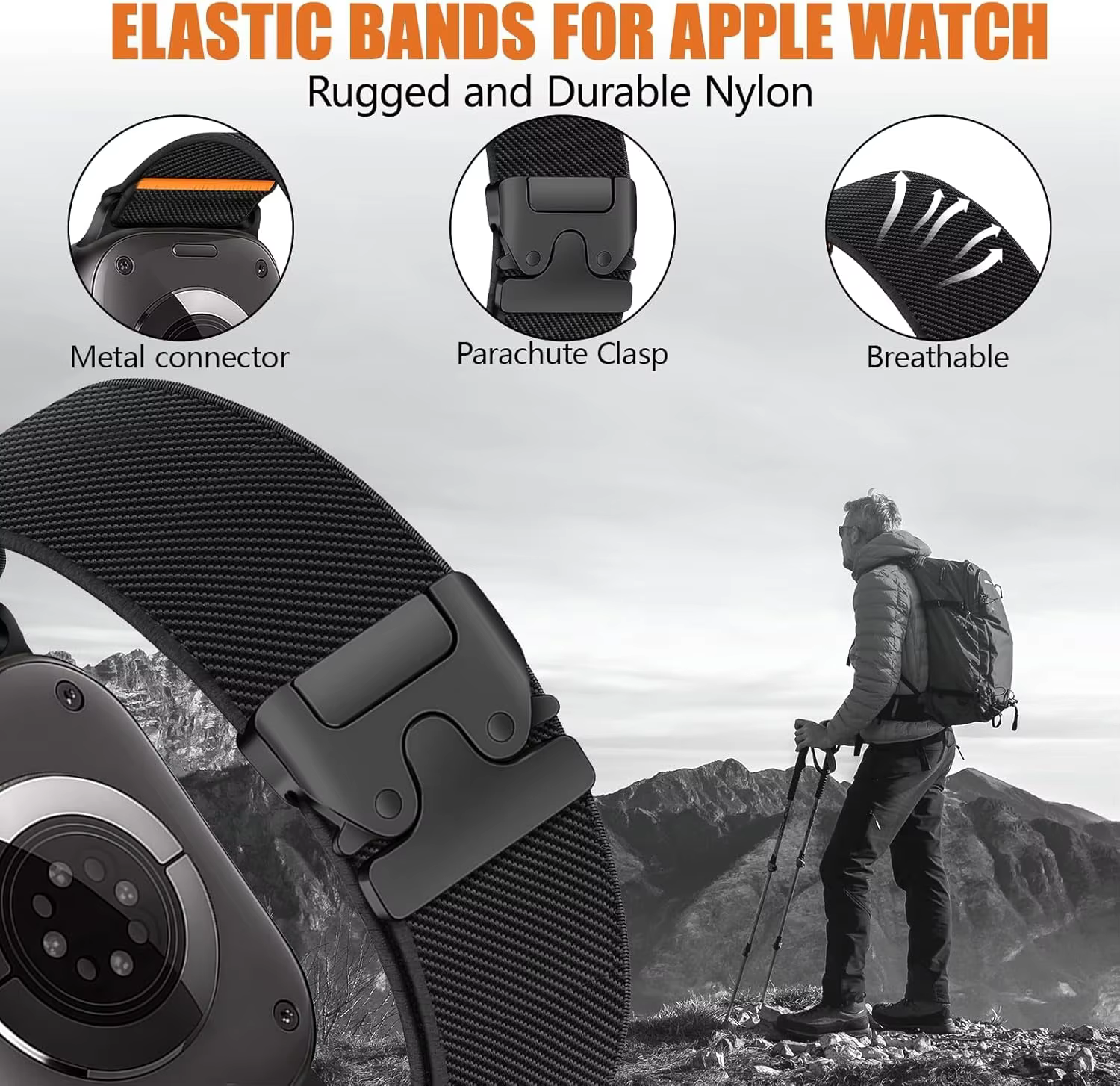 Sangles de parachute pour Apple Watch ultra 3 Band 49mm 45mm 46mm 44mm 42mm 40mm 41mm bracelet correa IWatch Series 11 10 9 8 7 6 SE
