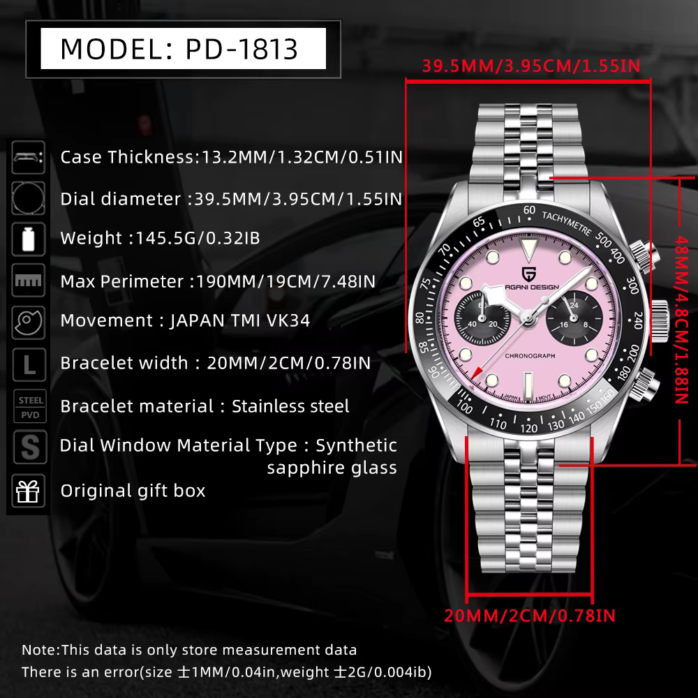 PAGANI DESIGN 2026 montre à Quartz pour hommes de luxe Style élégant chronographe en acier inoxydable verre saphir miroir conception étanche