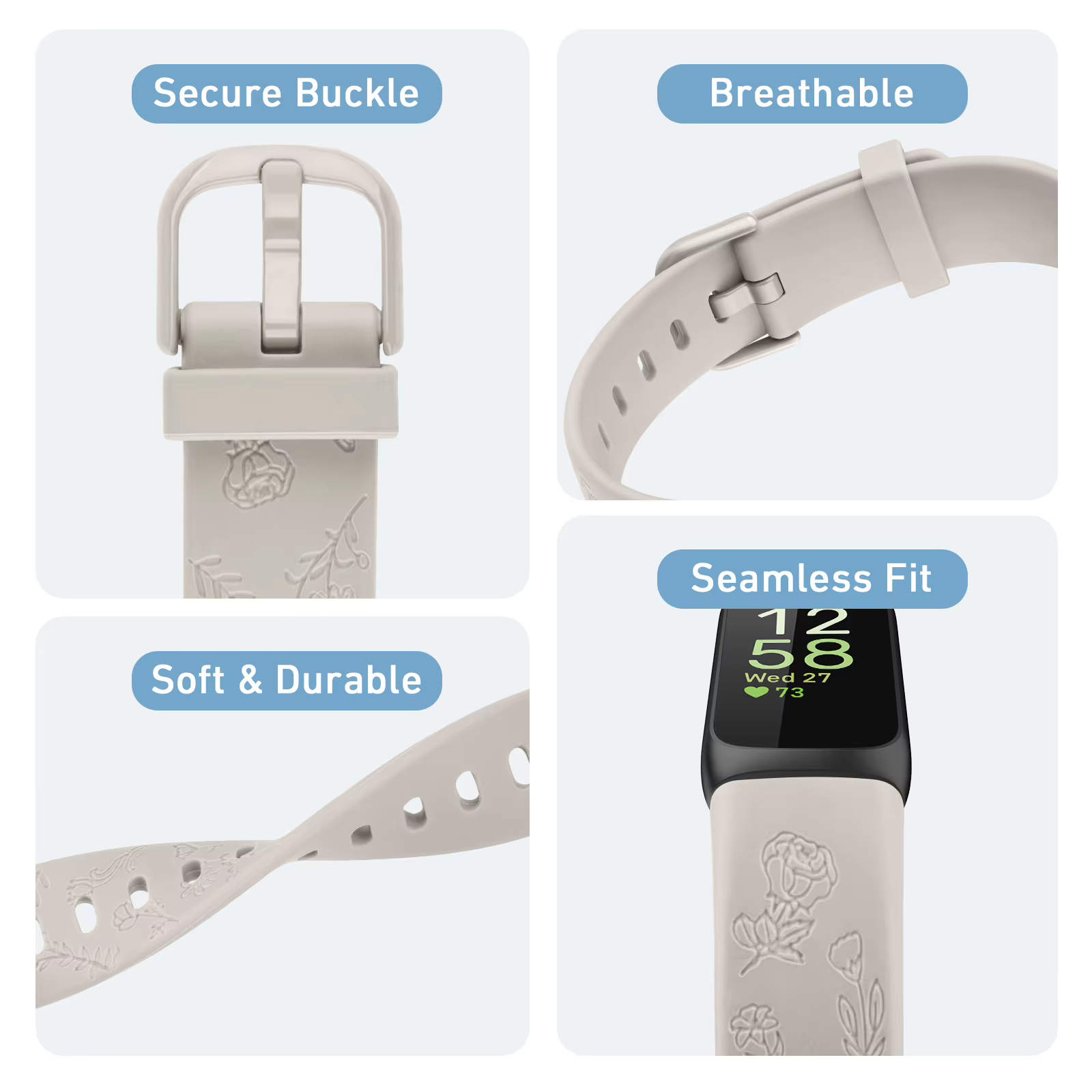 Bracelet gravé en TPU souple pour Fitbit Inspire 3 2/inspire Hr