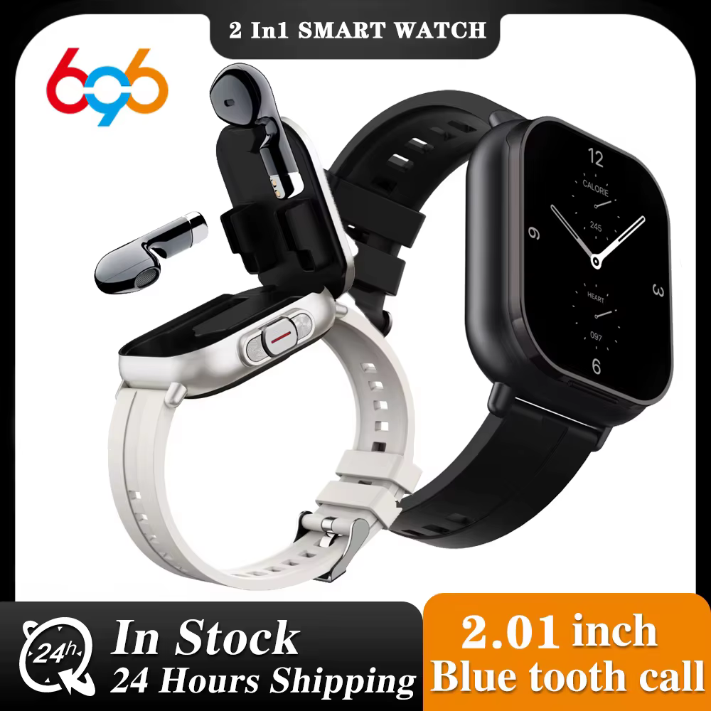 Montre connectée Bluetooth 2 en 1 avec écouteurs TWS
