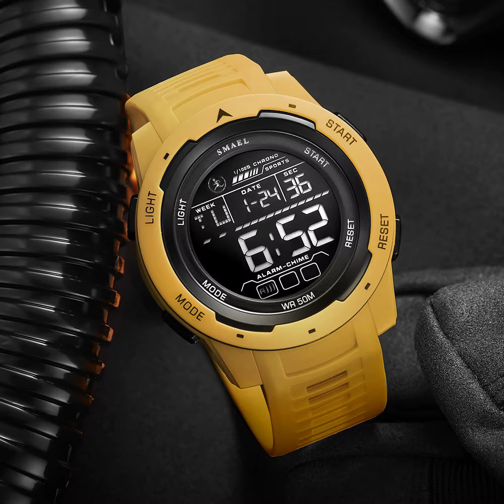 Montre-bracelet numérique étanche à LED pour homme