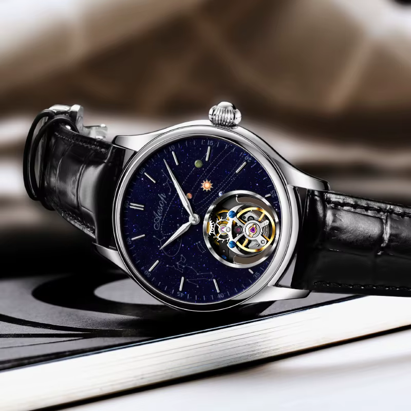 AESOP véritable Tourbillon volant squelette montres montre pour hommes de luxe haut marque mécanique