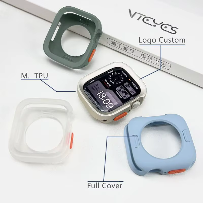 Coque de protection en silicone souple pour Apple Watch 11 10 9 8 7 6 SE 5