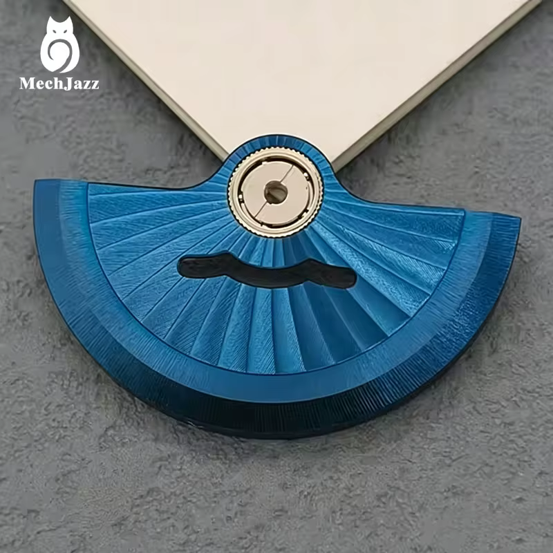 Rotor de montre à motif éventail guilloché
