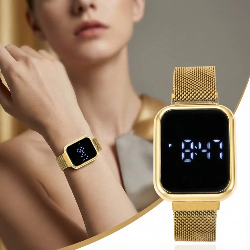 Montre numérique carrée Simple pour hommes et femmes