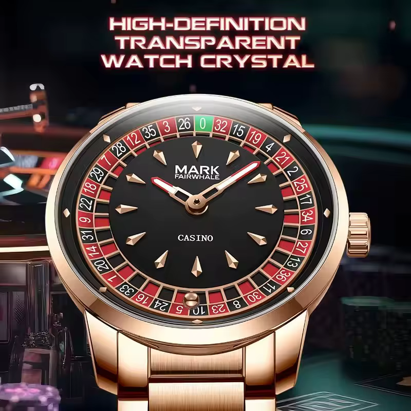 Mark Fairwhale 5031 mode montres à Quartz pour homme cadran rotatif créatif lumineux étanche bracelet en acier décontracté hommes montre-bracelet