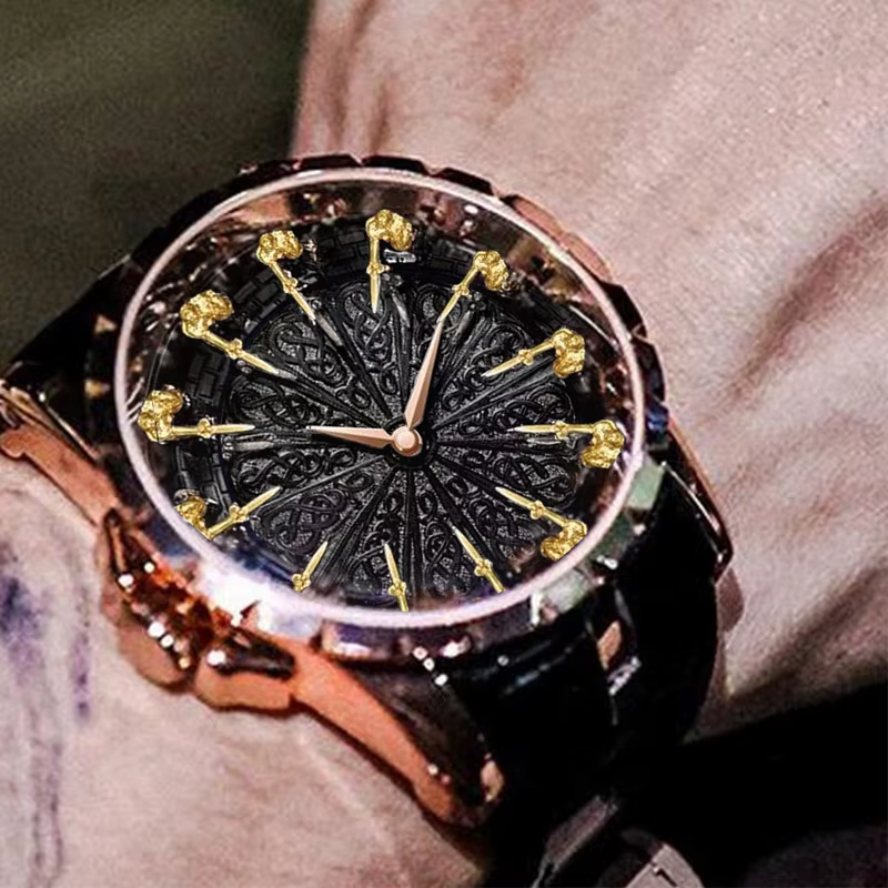 Nouvelle montre pour hommes en or rose style sportif