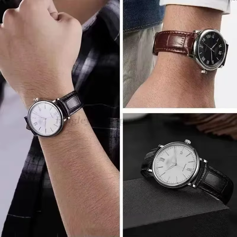 Bracelet de montre en cuir véritable avec boîte