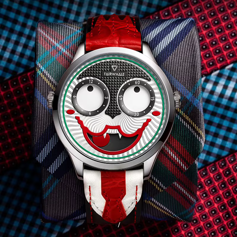 Montre Joker avec bracelet en cuir pour homme