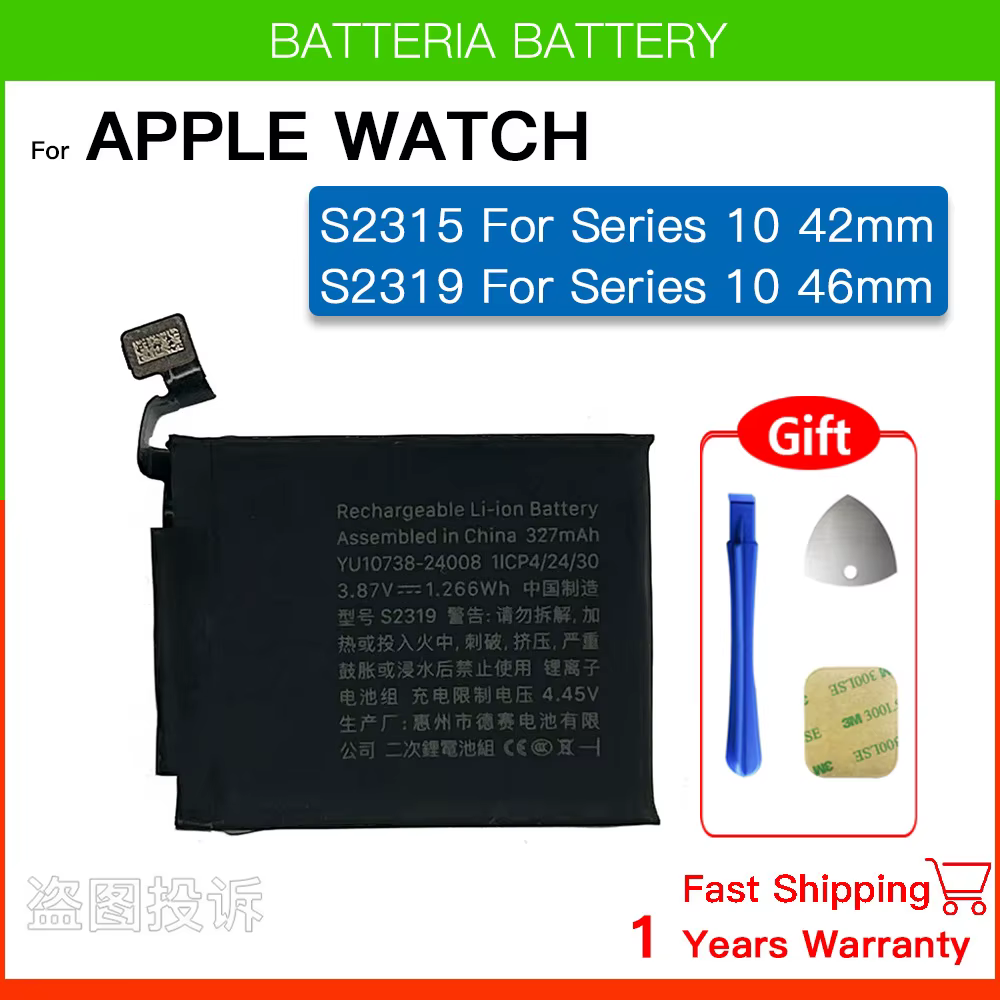 Batterie de remplacement pour Apple Watch Series SE 3 4 5 6 7 8 9 10 pour IWatch S3 S4 S5 S6 S7 S8 S9 Bateria 38/40/41/42/44/45/46/49mm
