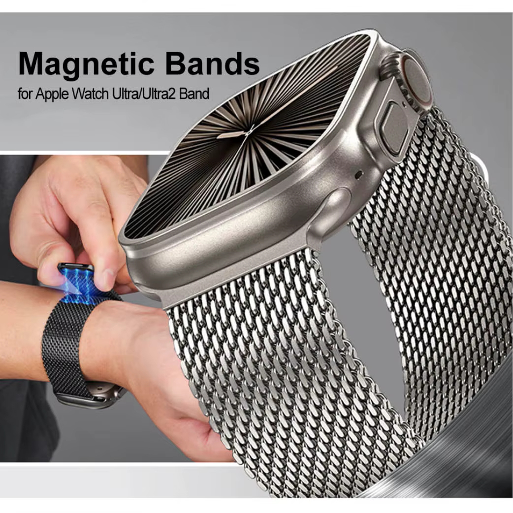 Boucle milanaise pour Apple Watch Ultra 3 bandes 49mm