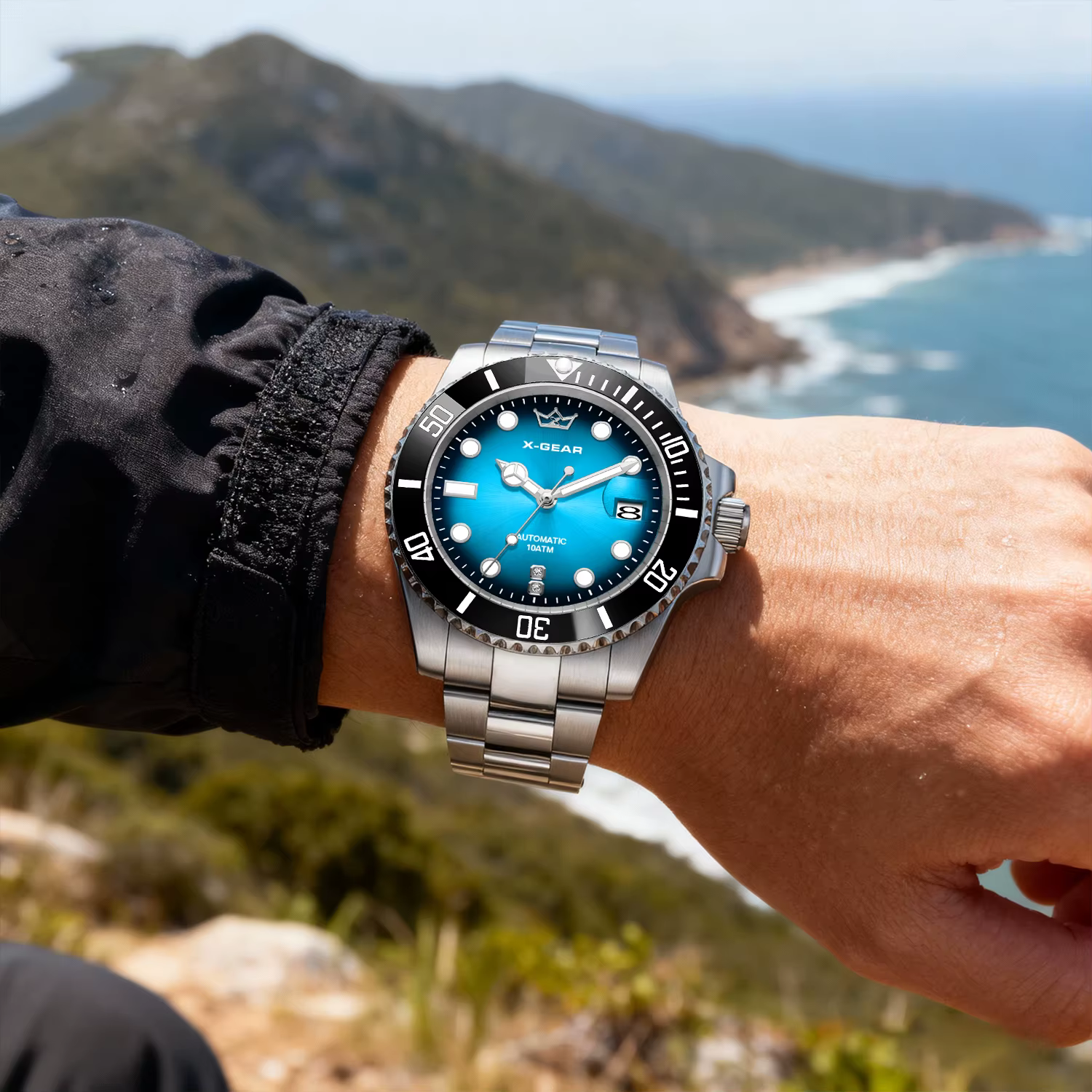 Montre de plongée lumineuse Water Ghost avec lunette en céramique