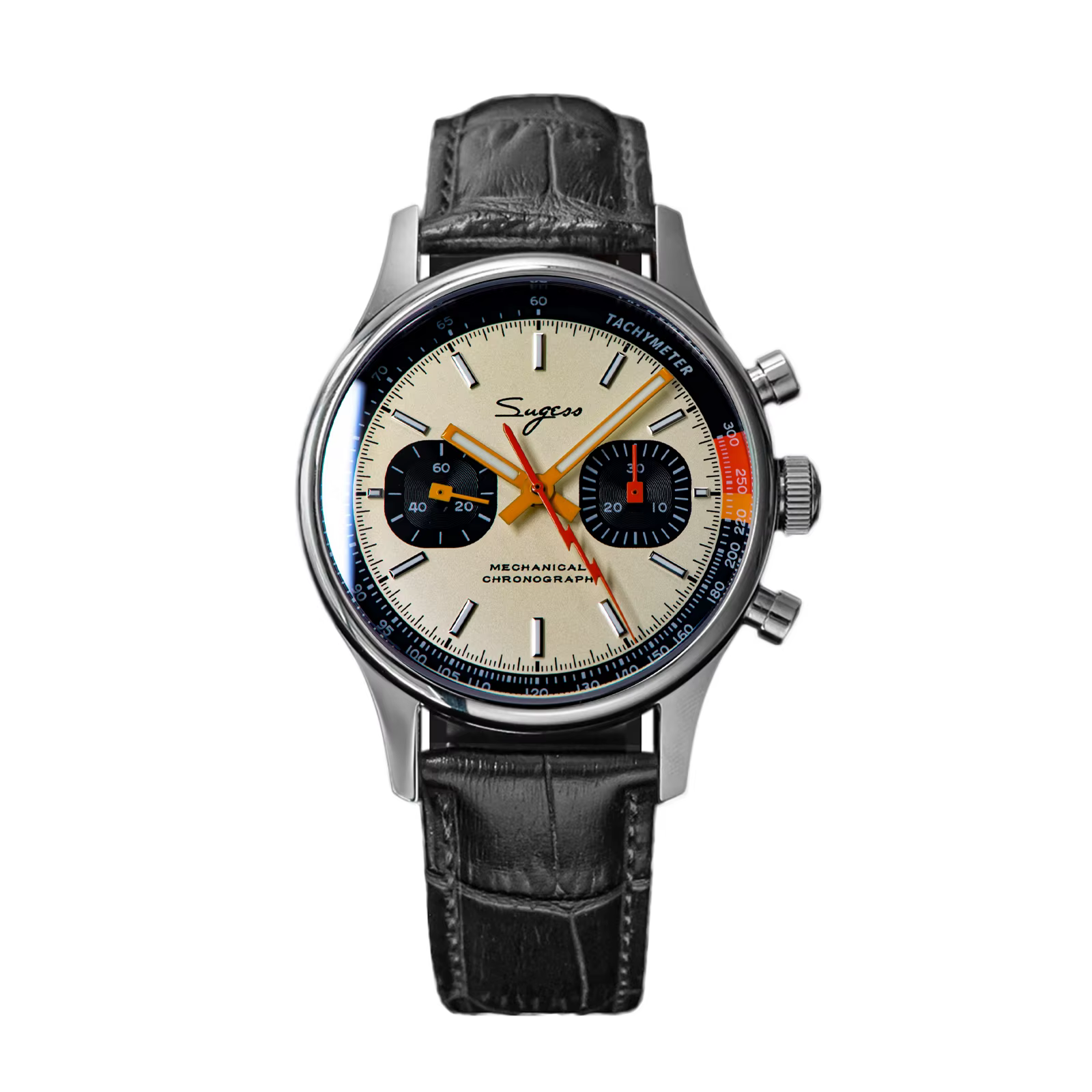 Sugess Nouvelle Montre Business Mécanique Chronographe ST1901 avec Mouvement Col de Cygne Original
