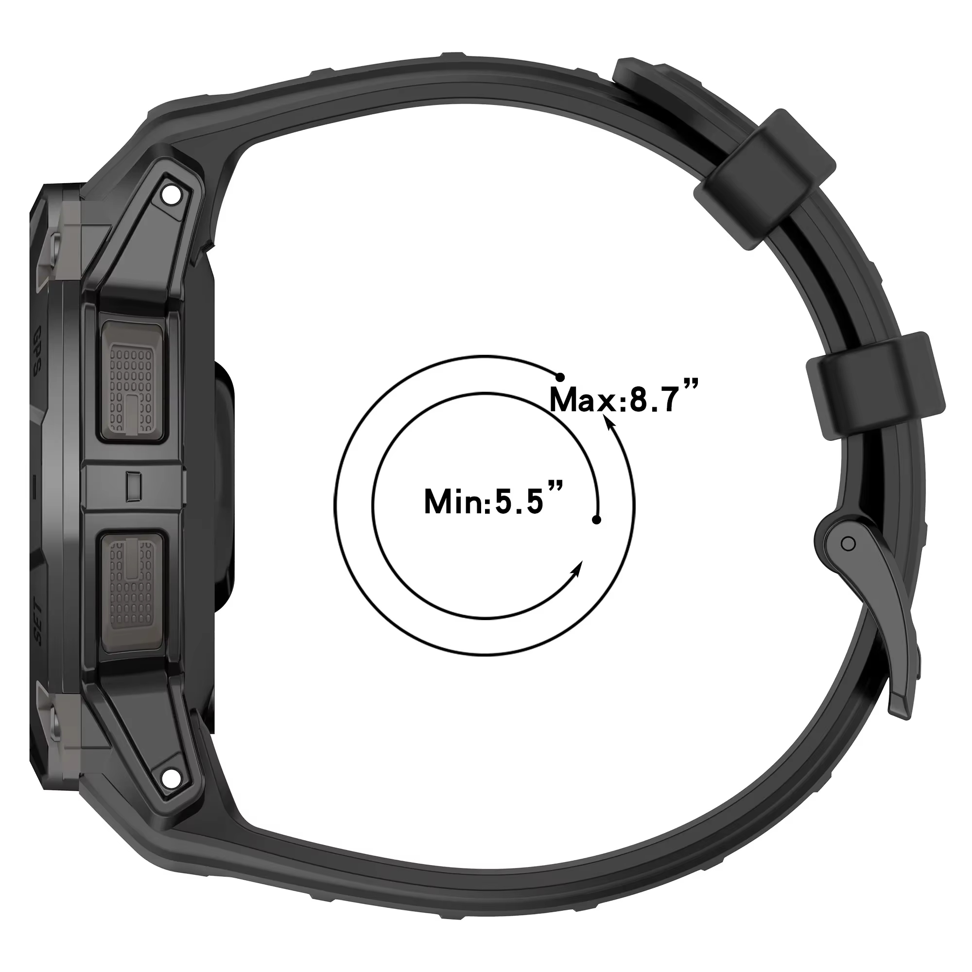 Bracelet de montre à boucle en Silicone