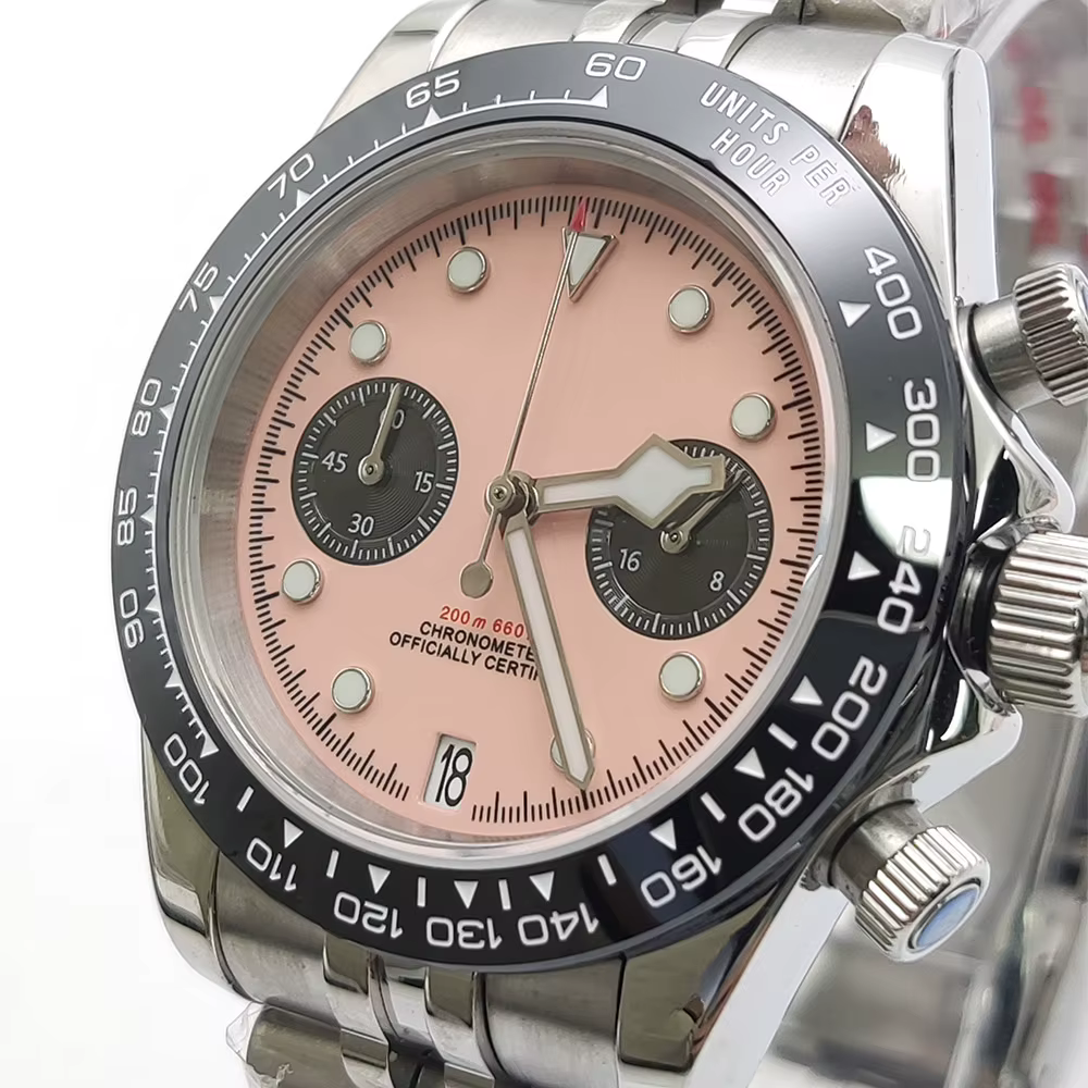 Mode 39.5MM montre à Quartz VK64 chronographe