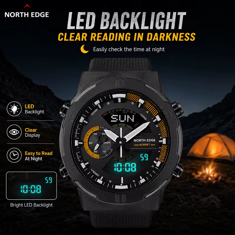 Montre numérique NORTH EDGE 2026 HORNET pour homme